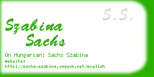 szabina sachs business card